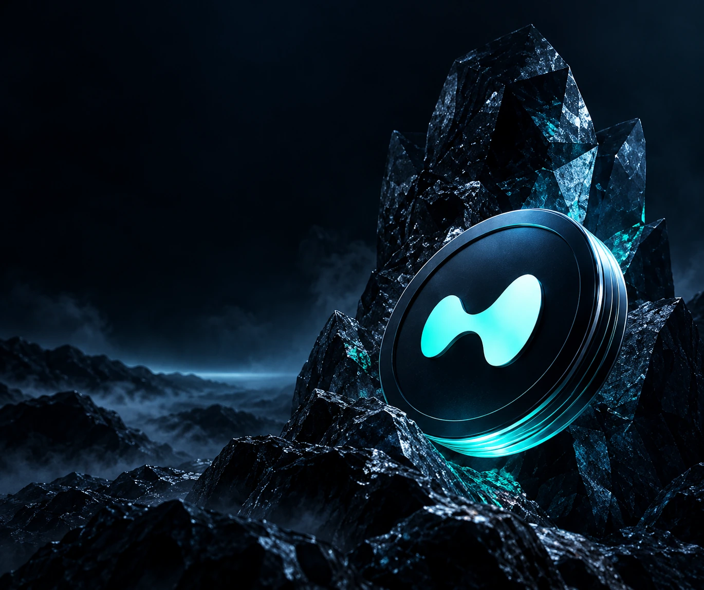 HYPE medallion in crystalline rock